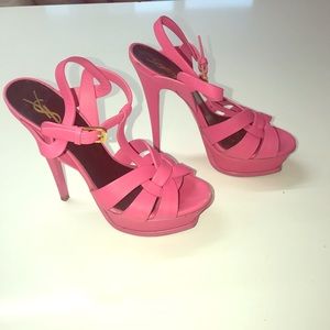 YSL Tribute Leather Platform Sandal